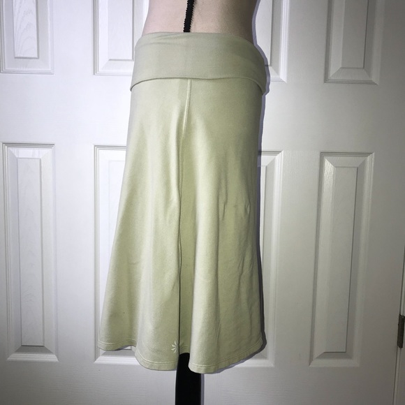 Athleta Green Fold Over Lycra A-Line Skirt S - Picture 2 of 6